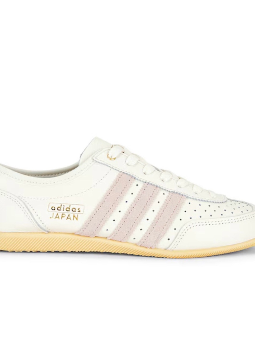 adidas Japan Women’s Off White Leather Sneakers with Blush Pink, Orange Tint 5.5
